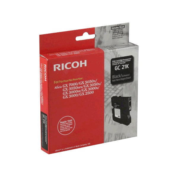 Cartridge Ricoh Inkjet GC21 Aficio GX3000 1.500 pag. BK (405532)