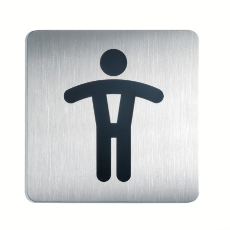 Pictogram toilet heren Durable 150x150mm metaal-zilver