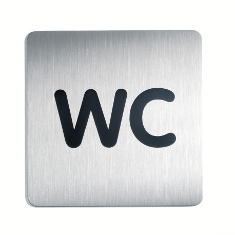 Pictogram: ''wc'' Durable 150x150mm metaal-zilver