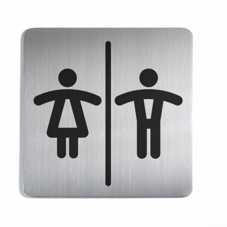 Pictogram toilet dames/heren Durable 150x150mm metaal zilver