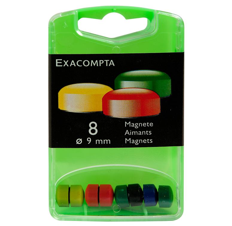 Magneet Exacompta 9mm assorti (8)