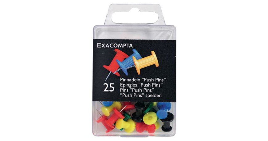 Push pins Exacompta Ø10mm assorti (25)