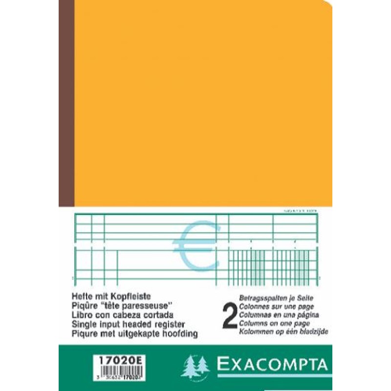 Register Exacompta karton 29,7x21cm 80blad 2 kolommen met inkeping