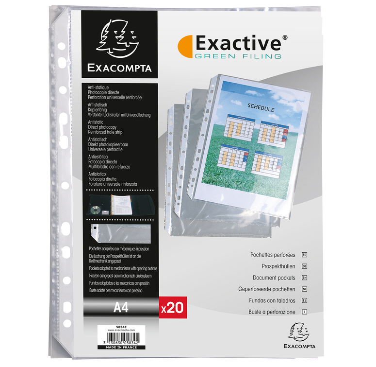 Showtas Exacompta Exactive PP A4 11-gaats glashelder transparant (20)