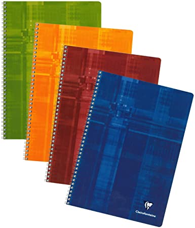 Spiraalschrift Clairefontaine Metric karton A4 180blz met kantlijn gelijnd assorti