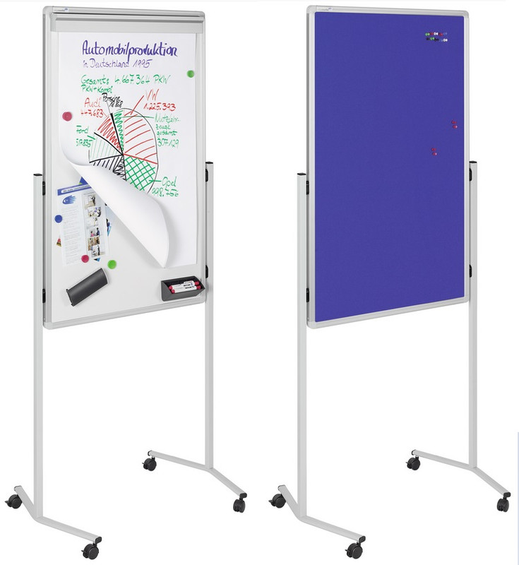 Multiboard Legamaster mobiel met blauw prikbord 120x76cm