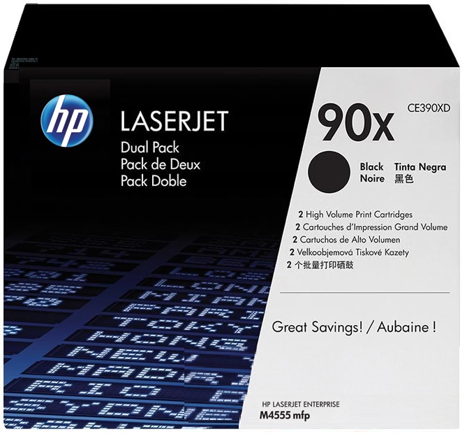 Toner HP Mono Laser 90X DUO LaserJet Enterprise 600 M601dn 2x24.000 pag. BK