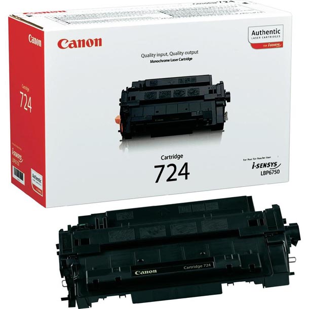 Toner Canon Mono Laser CRG-724H i-SENSYS LBP6750dn 12.500 pag. BK (3482B002)