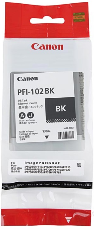 Cartridge Canon Inkjet PFI-102 imagePROGRAF iPF500 130ml BK