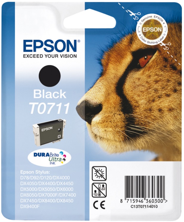 Cartridge Epson Inkjet T0711 Stylus D120 245 pag. BK