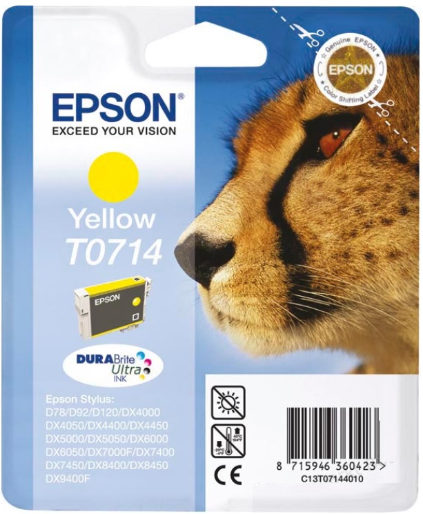 Cartridge Epson Inkjet T0714 Stylus D120 495 pag. YEL