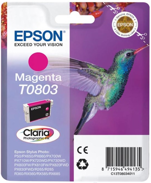 Cartridge Epson Inkjet T0803 Stylus Photo P50 460 pag. MAG