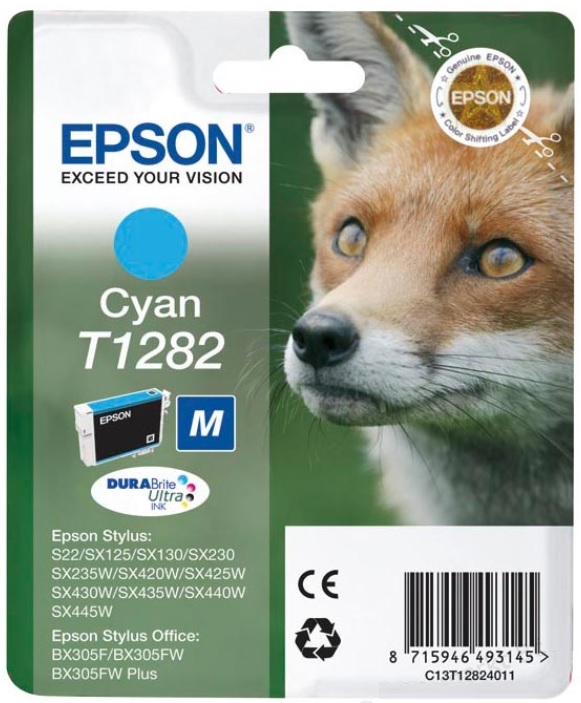 Cartridge Epson Inkjet T1282 Stylus S22 3,5ml CY