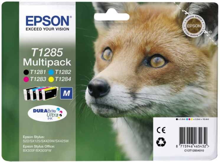 Cartridge Epson Inkjet T1285 Stylus S22 5,9ml/3,5ml BK