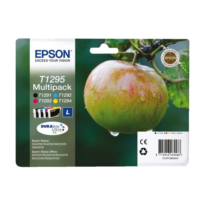 Cartridge Epson Inkjet T1295 Stylus SX230 11,2ml/7ml VALUE PACK BK/C/M/Y