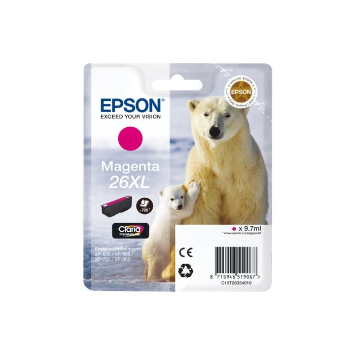 Cartridge Epson Inkjet 26XL Expression Premium XP-510 700 pag. MAG