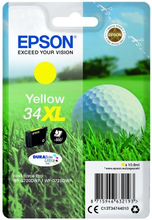 Cartridge Epson Inkjet 34XL WorkForce Pro WF-3720 950 pag. YEL