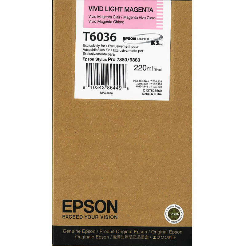 Cartridge Epson Inkjet T6036 Stylus Pro 7800 220ml LIGHT MAG