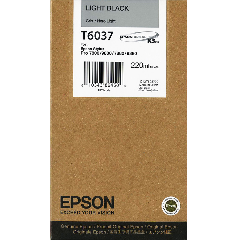 Cartridge Epson Inkjet T6037 Stylus Pro 7800 220ml LIGHT BK