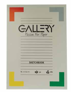 Tekenblok Gallery A4 180gr 50vel wit