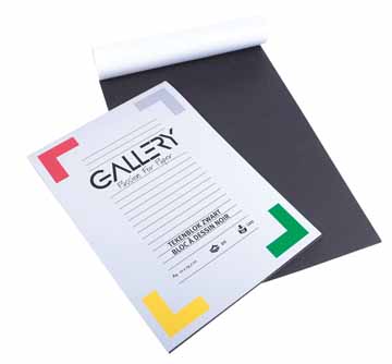 Tekenpapier blok Gallery A4 120gr zwart 20 vel