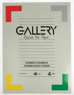 Tekenblok Gallery steinbach 27x36cm 250gr wit 20 vel