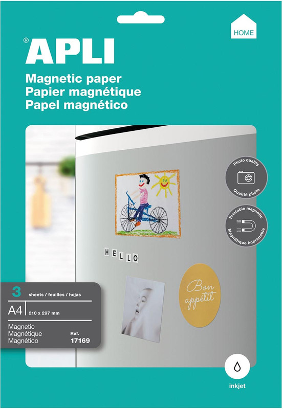 Magnetisch papier Apli A4 650g voor inkjet (3)