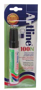 Permanent marker Artline 100 schuin 7,5-12mm zwart blister