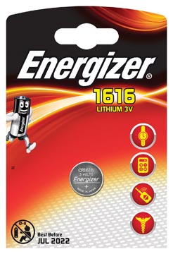 Knoopcelbatterij Energizer Lithium CR1616 3V