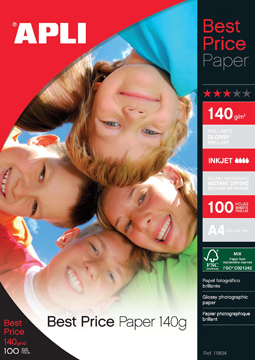 Fotopapier Apli best price glossy A4 140gr inkjet (100)