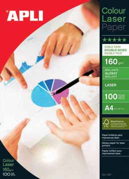 Fotopapier Apli colour laser glossy A4 160gr (100)