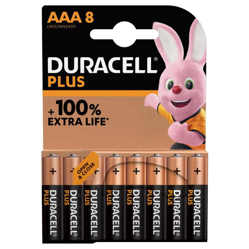 Batterij Duracell Plus 100% AAA (8)