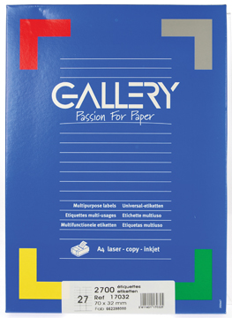 Etiketten Gallery 27 etik/bl 70x32mm (100)