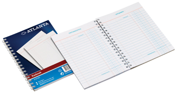 Kasboek Atlanta 10,5x14,8cm A6 blauw/rood 100blz