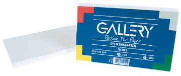 Systeemkaarten Gallery 7,5x12,5cm blanco wit (100)