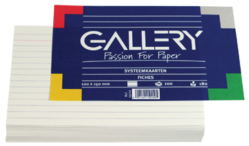 Systeemkaart Gallery 10x15cm 180g gelijnd wit (120)