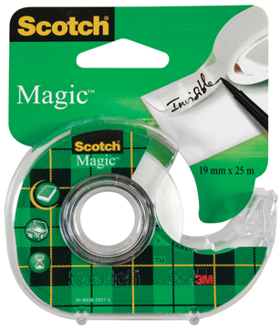 Plakbandafroller Scotch magic 19mm x 25m inclusief rol blister