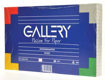 Systeemkaart Gallery 12,5x20cm 180g gelijnd wit (100)