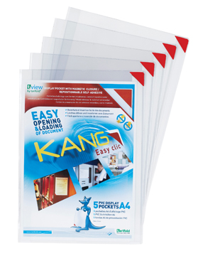 Ophangtas L-map Tarifold A4 PVC kang easy clic rode hoek (5)