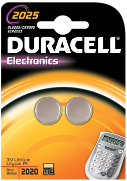 Knoopcelbatterij Duracell CR2025 3V (2)