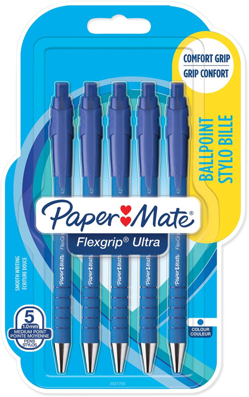 Balpen Paper Mate Flexgrip Ultra RT medium 1,0mm blauw (5)