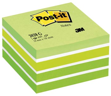 Memoblok Post-it Kubus 76x76mm pastelgroen