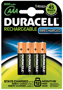 Batterij Duracell recharged ultra oplaadbaar AAA (4)