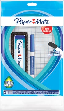 Whiteboardset Paper Mate whiteboard, marker en inktwisser