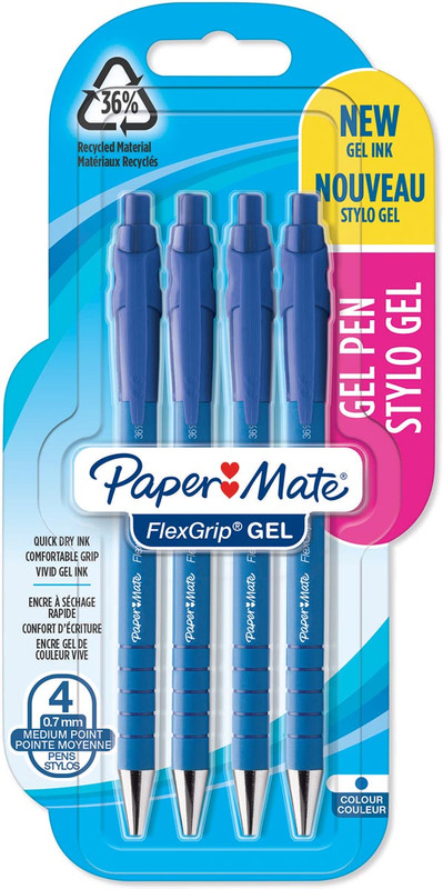 Balpen Paper Mate Flexgrip Gel 0.7mm blauw (4)