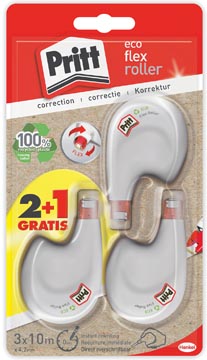 Correctieroller Pritt Eco Flex 4,2mmx10m blister 2+1 gratis