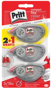 Correctieroller Pritt Compact Flex 4,2mmx10m blister 2+1 gratis