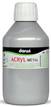 Acrylverf Darwi Metal Effect 250ml zilver