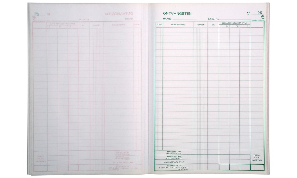 Ontvangsten Exacompta karton 29,7x21cm 50blad dupli nederlandstalig