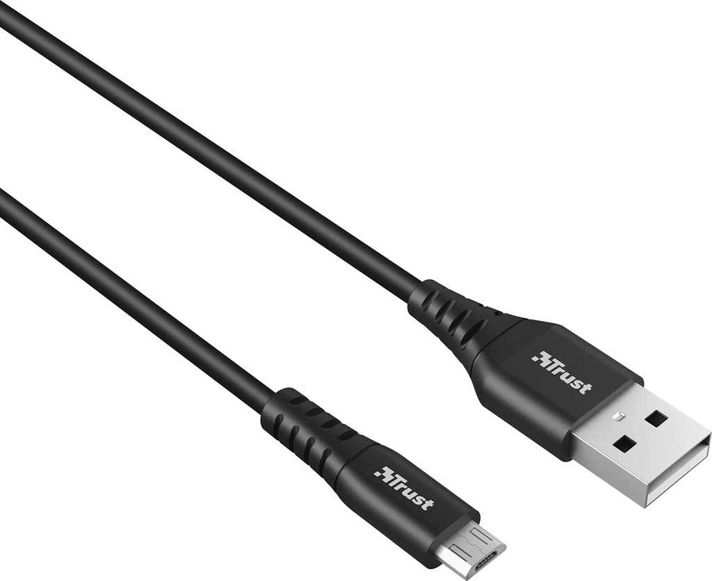 Oplaad- en gegevenskabel Trust Ndura USB naar micro-USB 1m zwart